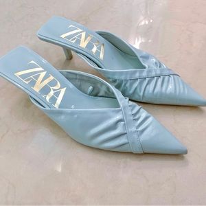 Zara pastel blue heels